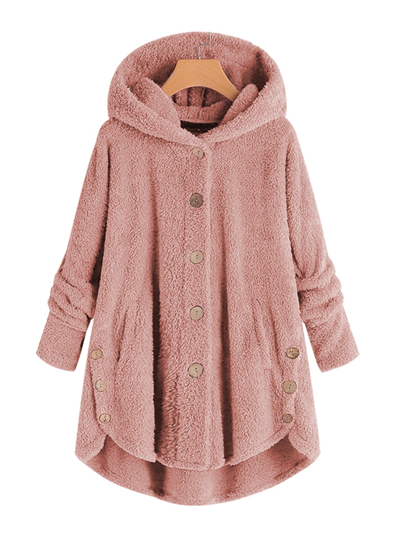 Pullover double plush medium length embroidered hoodie coat Sai Feel