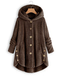 Pullover double plush medium length embroidered hoodie coat Sai Feel