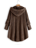 Pullover double plush medium length embroidered hoodie coat Sai Feel