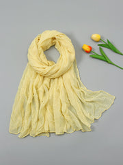 Pure color crumpled scarf silky scarf Sai Feel