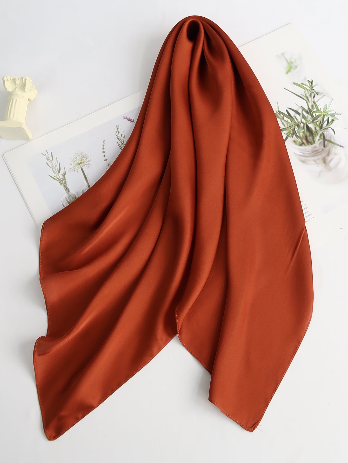 Pure color thin simple occupation scarf Sai Feel