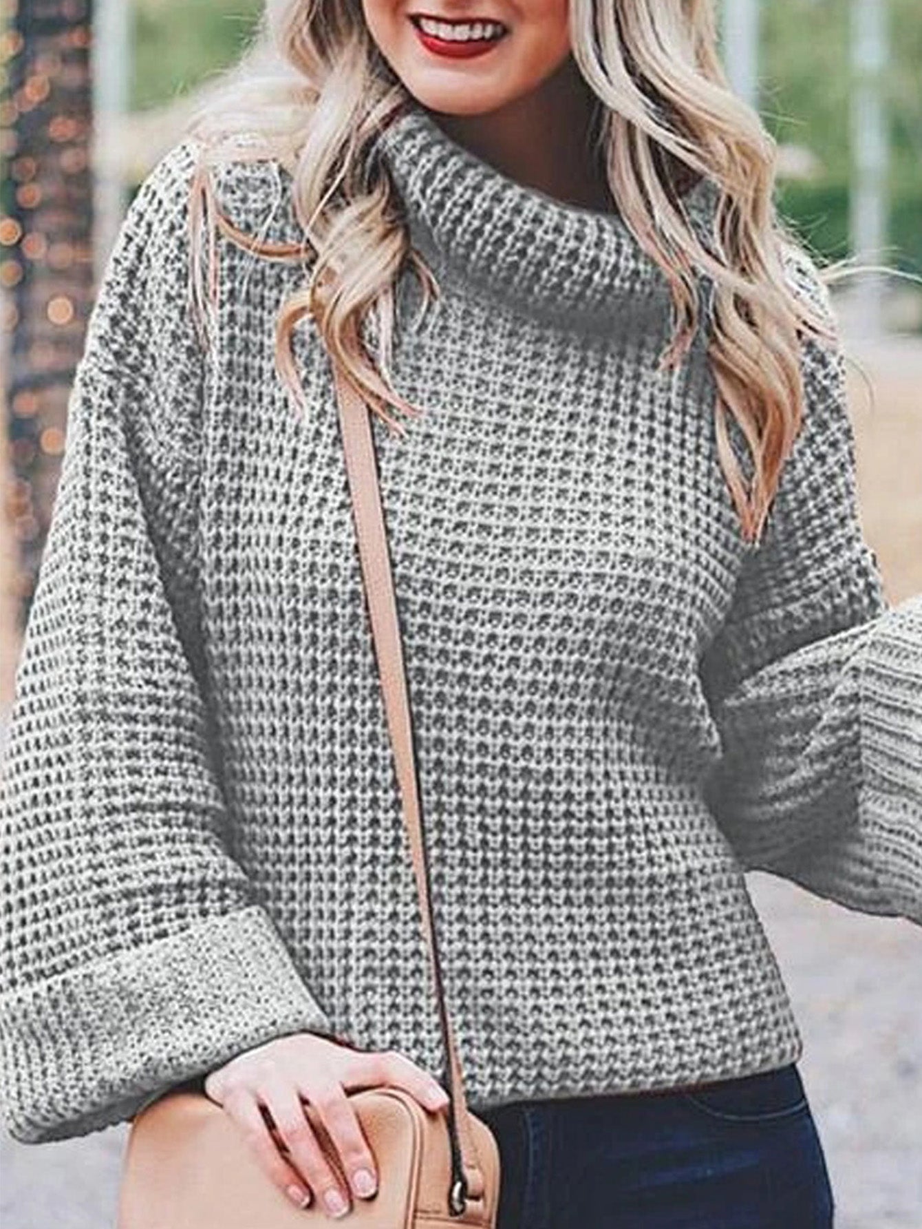 RIBBED CROPPED TURTLENECK SWEATER Sai Feel