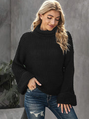 RIBBED CROPPED TURTLENECK SWEATER Sai Feel