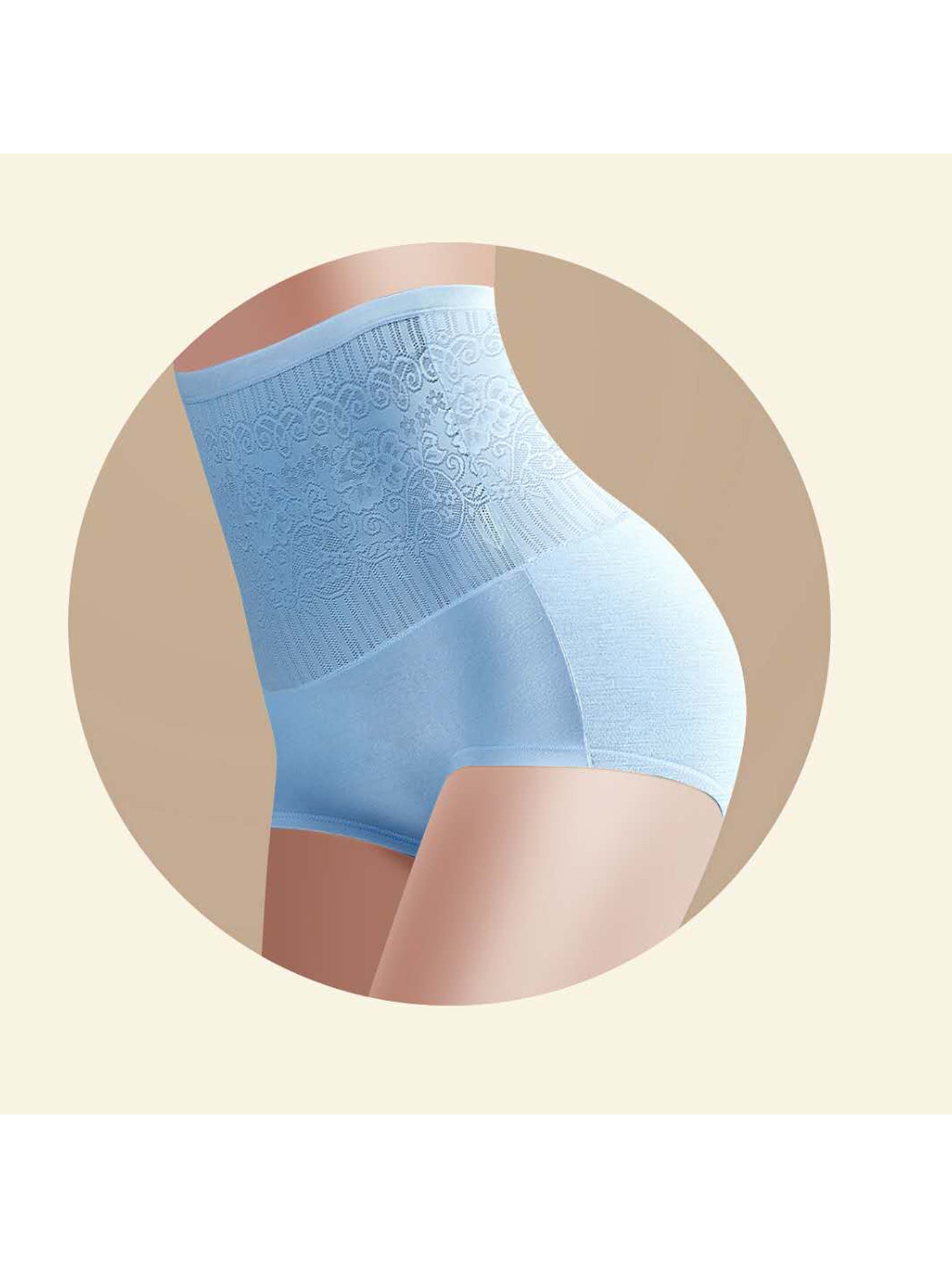 Regenerated cellulose fiber Trend color high waist women's body shaping pants Skin friendly and breathable flowers decorative pattern Sai Feel