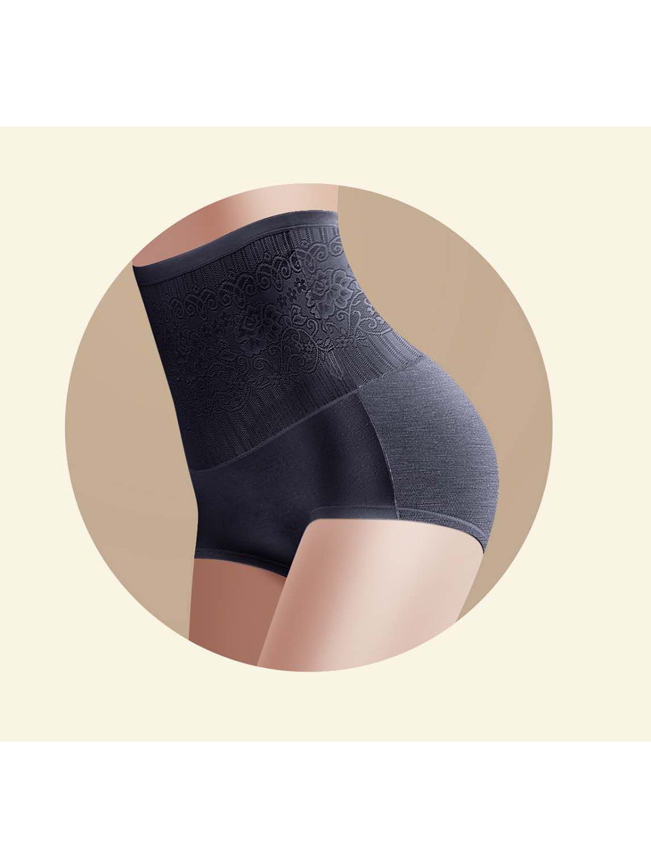 Regenerated cellulose fiber Trend color high waist women's body shaping pants Skin friendly and breathable flowers decorative pattern Sai Feel