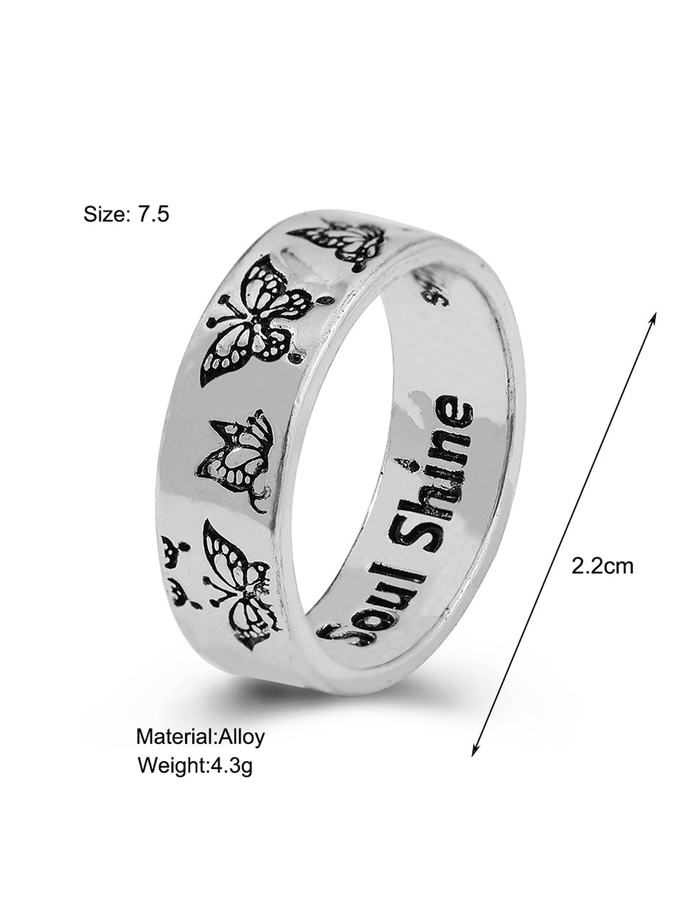 Retro Engraved Butterfly Ring Sai Feel