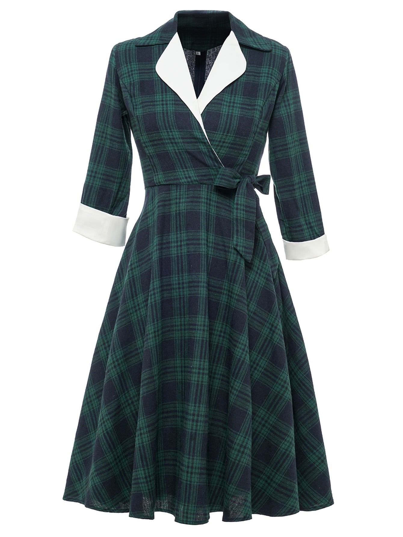 Retro Rockabilly Princess Cosplay Dress plaid Lapel 50's 60's Party Costume Gown Sai Feel