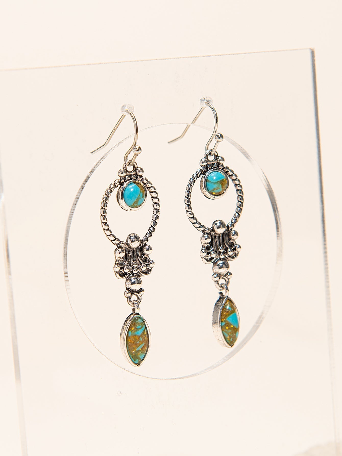 Retro Turquoise stone Earrings Sai Feel