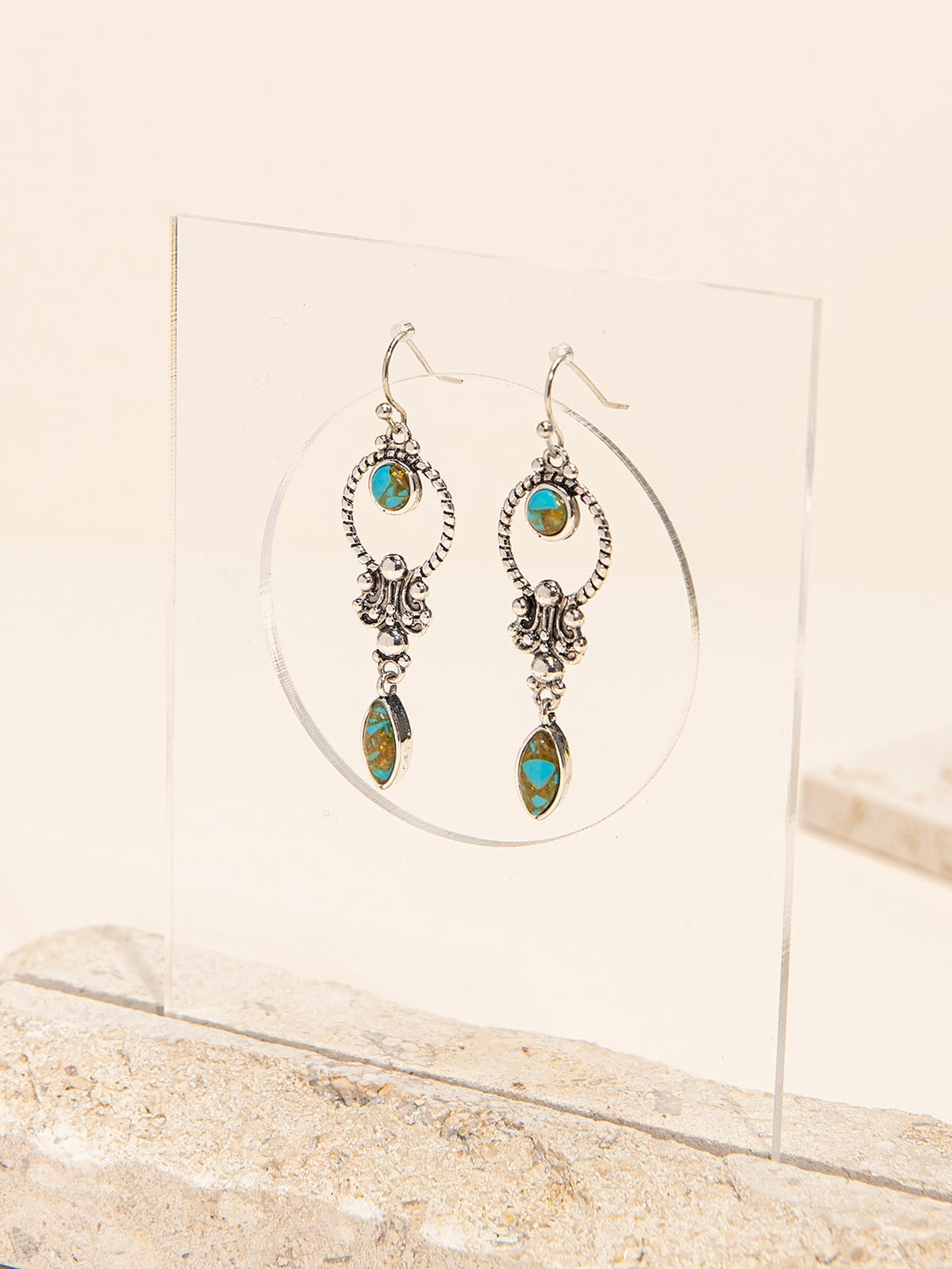 Retro Turquoise stone Earrings Sai Feel