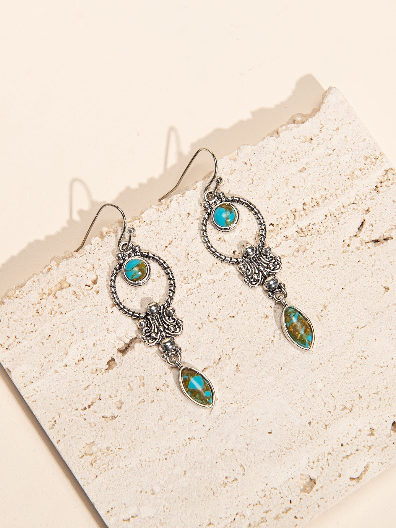 Retro Turquoise stone Earrings Sai Feel