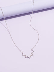 Rhinestone Metal Pendant Necklace Sai Feel