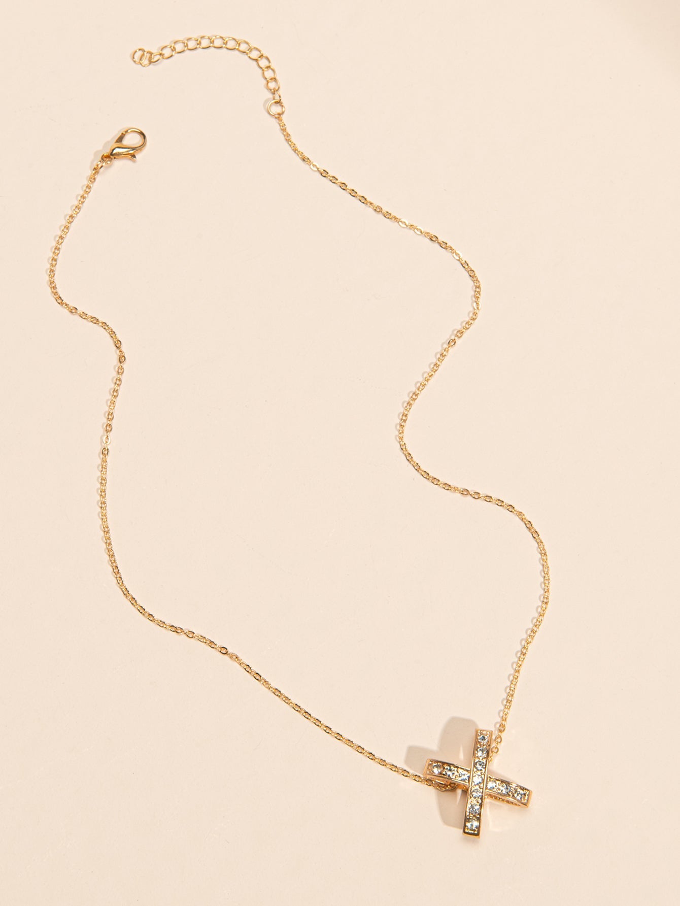 Rhinestone cross pendant necklace Sai Feel