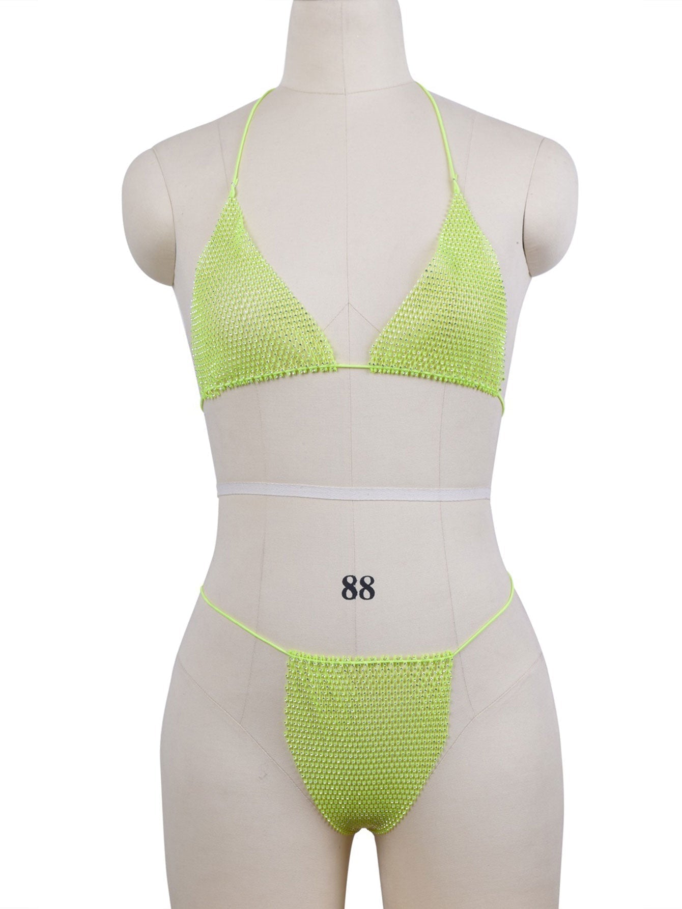 Rhinestone mesh shinning sexy bikini set without mask Sai Feel