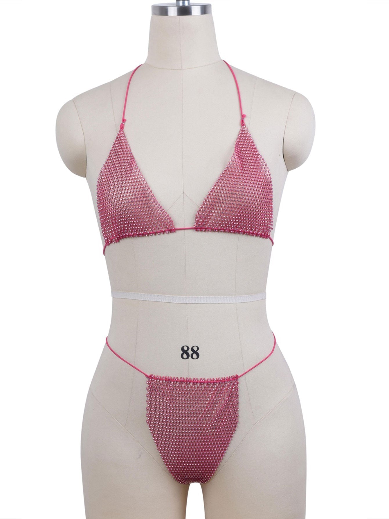 Rhinestone mesh shinning sexy bikini set without mask Sai Feel