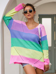 Ribbed Colorblock Sweater Sai Feel