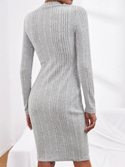 Ribbed Knit Bodycon Dress Without Belt Sai Feel