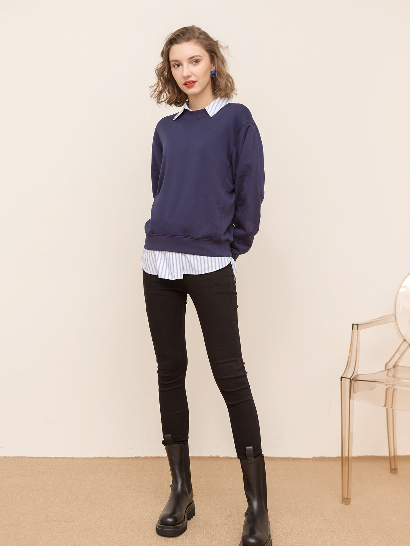 Round neck loose sweatshirt Sai Feel