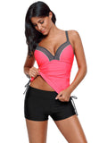 Ruched Ties Side Push Up Tankini Top Sai Feel