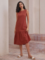 Ruffled Hem Sleeveless Dress Sai Feel