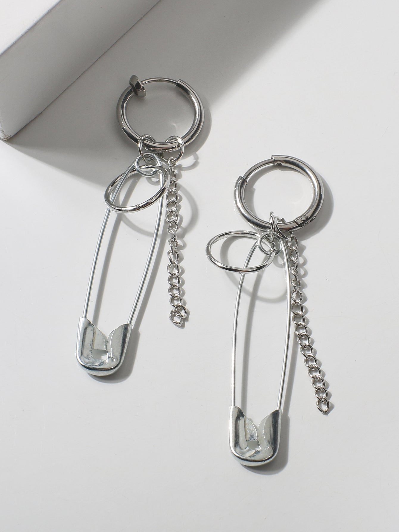 Safety Pin Earrings Zinc Alloy Sai Feel