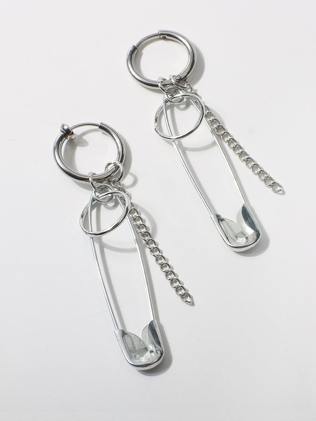 Safety Pin Earrings Zinc Alloy Sai Feel