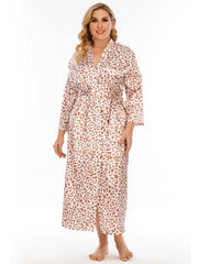 Satin Pajamas Robe Loungewear with Waist Tie Sai Feel