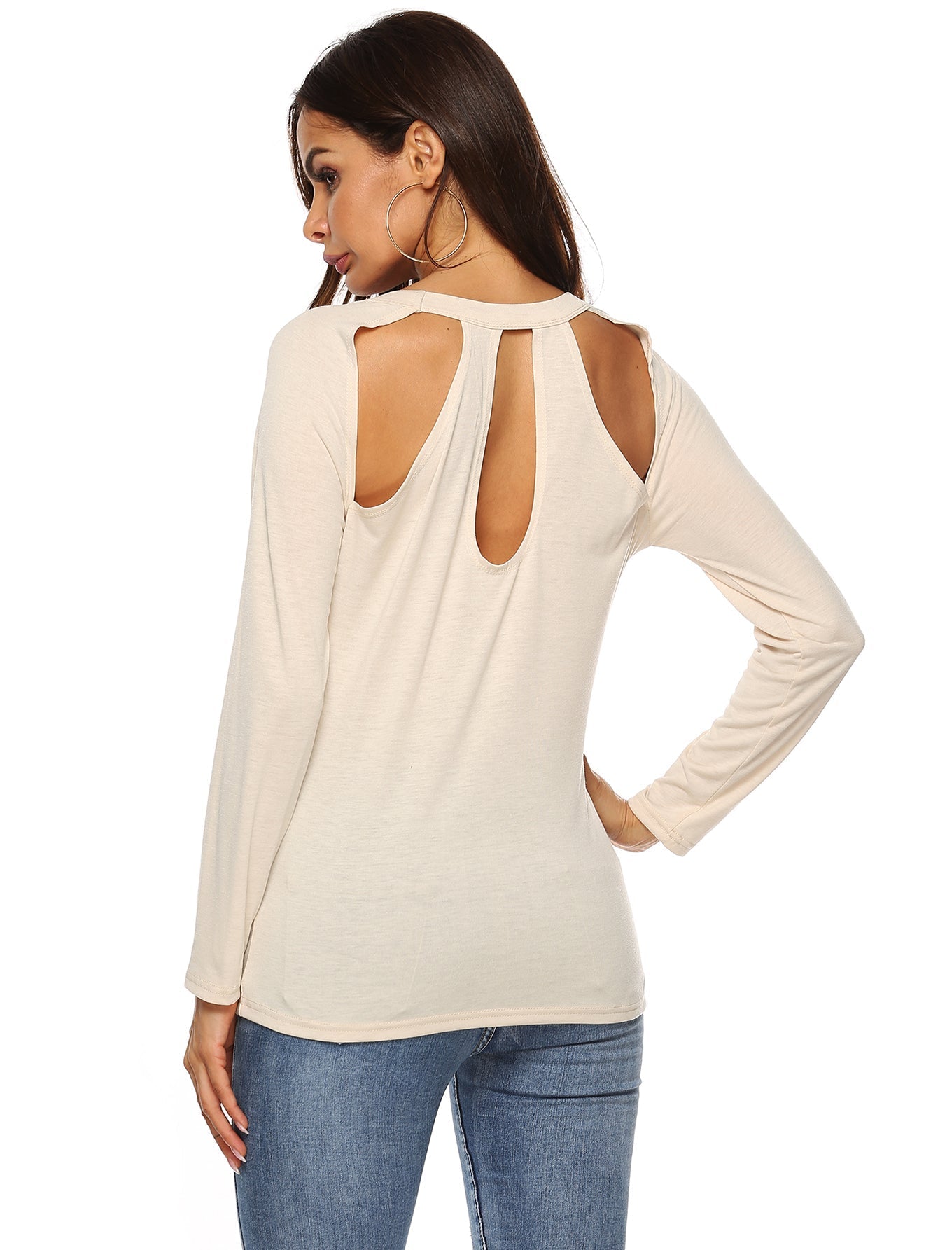 Scoop Neck Cut Out Tee Sai Feel