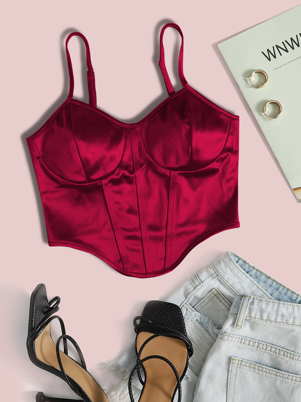 Seam Front Bustier Crop Cami Top Sai Feel