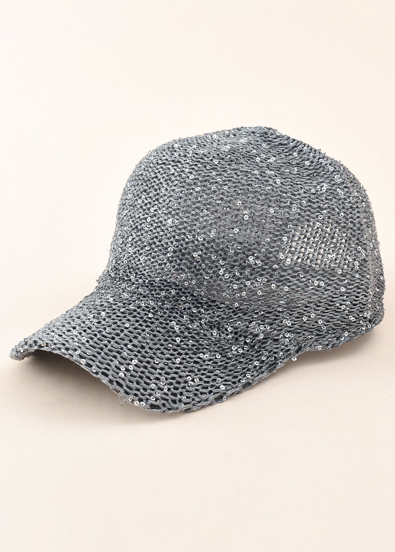 Sequin Hollow Mesh Baseball Cap Sai Feel