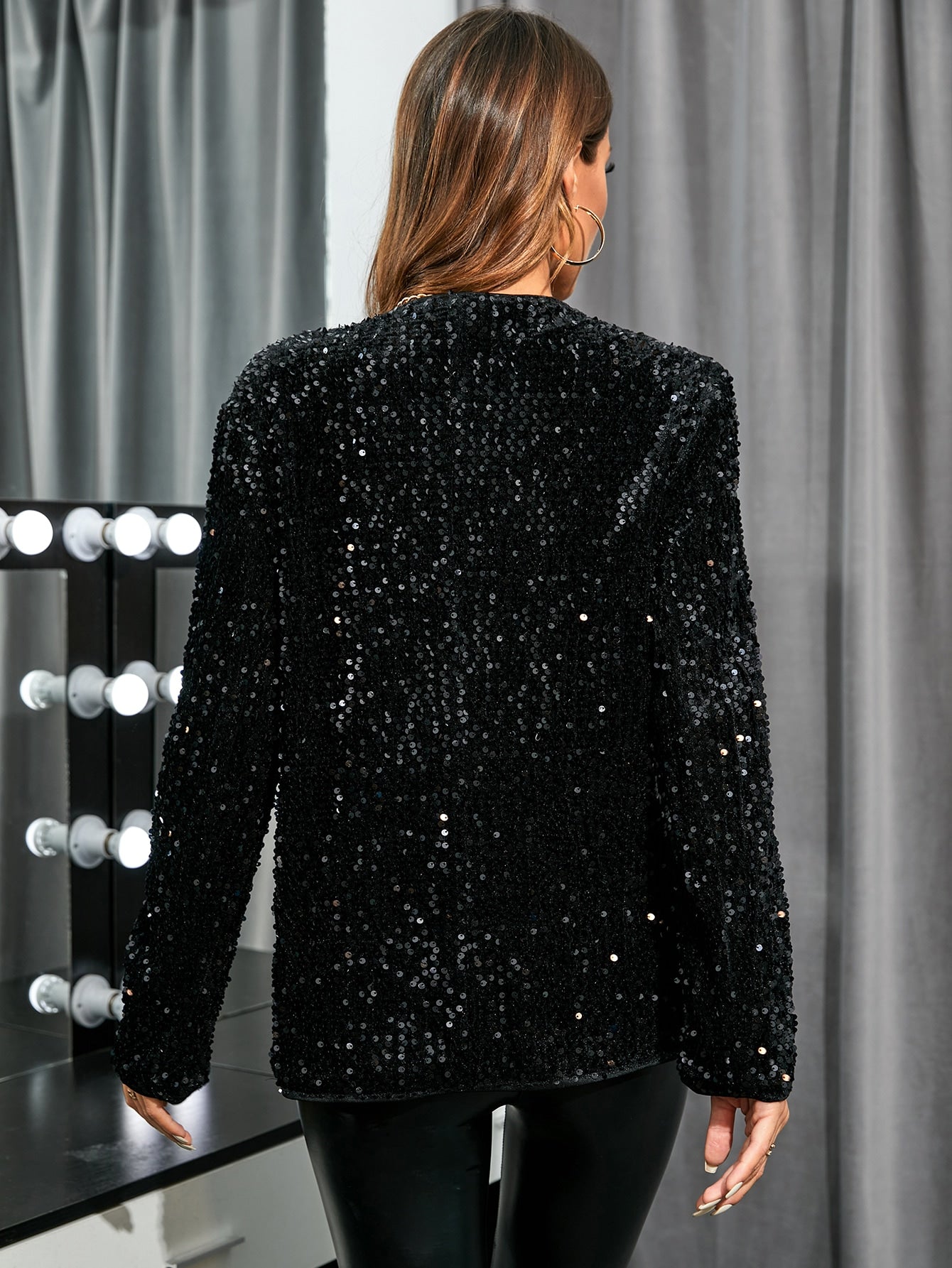 Sequined V-neck party blazer Sai Feel