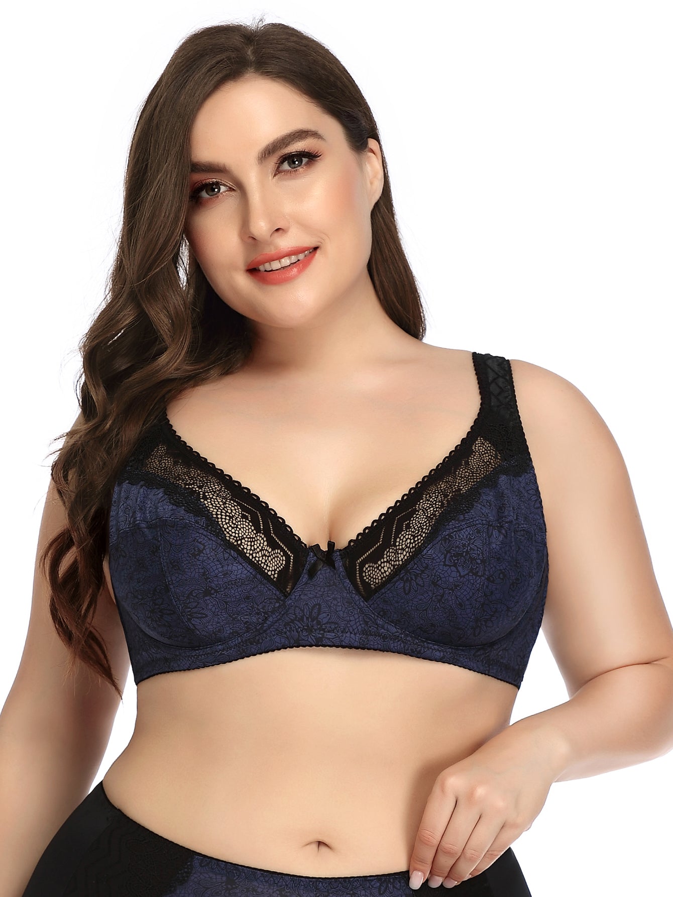 Sexy Lace Women Bras Full Cup Ladies Lingerie Plus Size D Cup Woman Brassiere Big Size Underwire Bras Underwear 48D / Navy Sexy Lace Women Bras Full Cup Ladies Lingerie Plus Size D Cup Woman Brassiere Big Size Underwire Bras Underwear 48D / Navy
