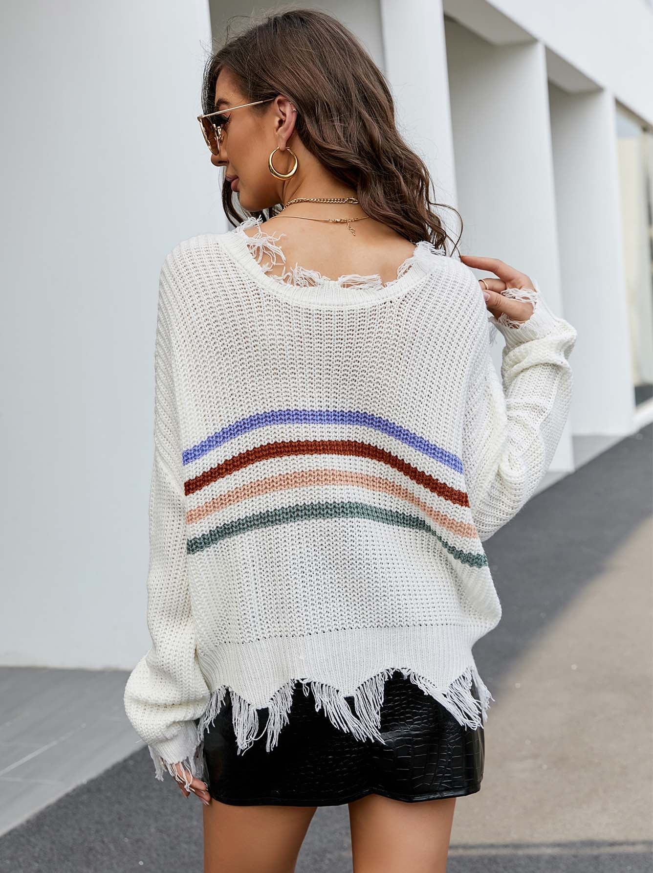Sexy V-neck off-the-shoulder sweater Sai Feel
