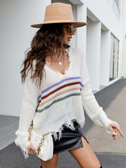Sexy V-neck off-the-shoulder sweater Sai Feel