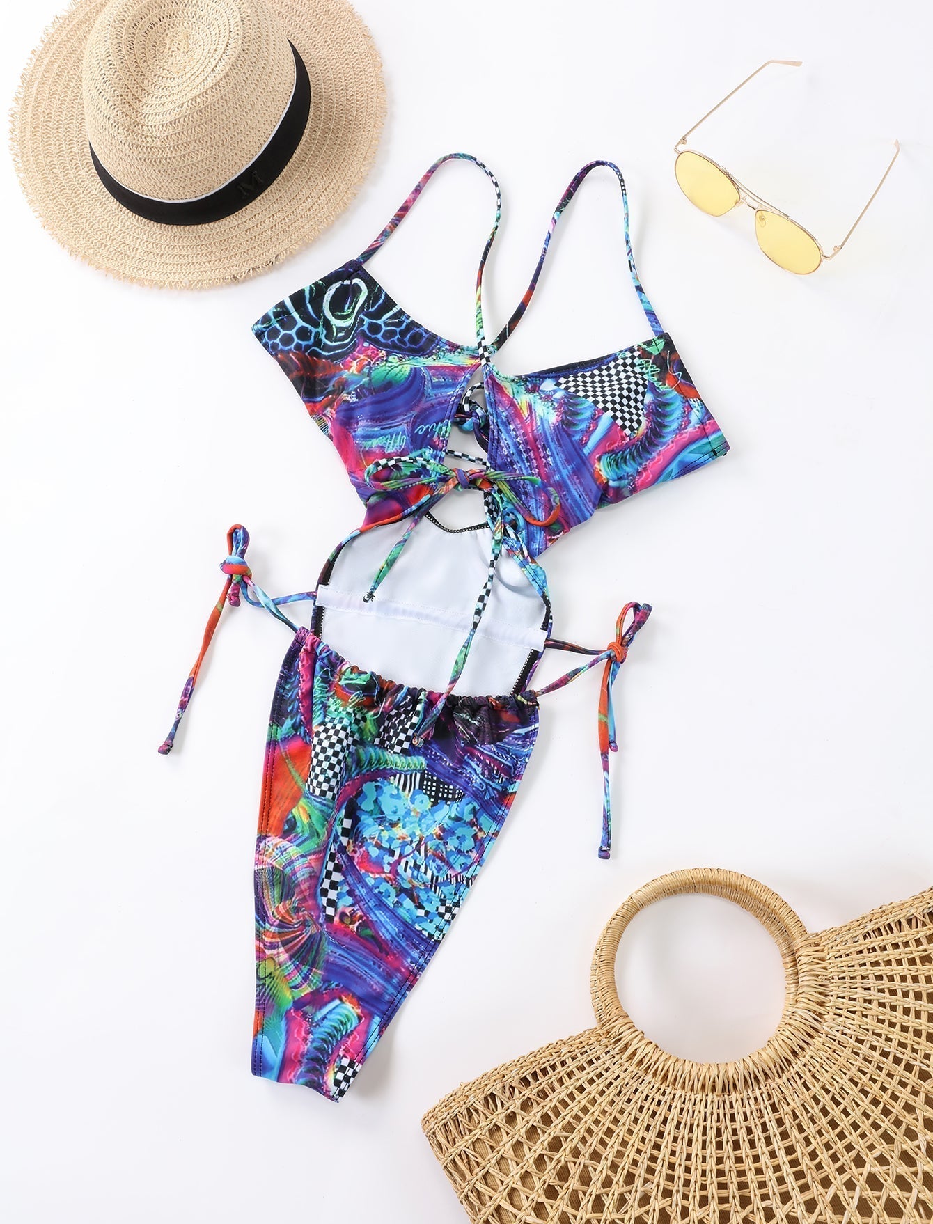 Sexy Women's Bikini One Piece Swimwear Women Backless Swimsuits Ladies Bathing Suit Sai Feel