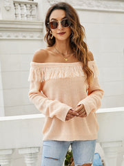 Sexy off the shoulder fringed sweater Sai Feel