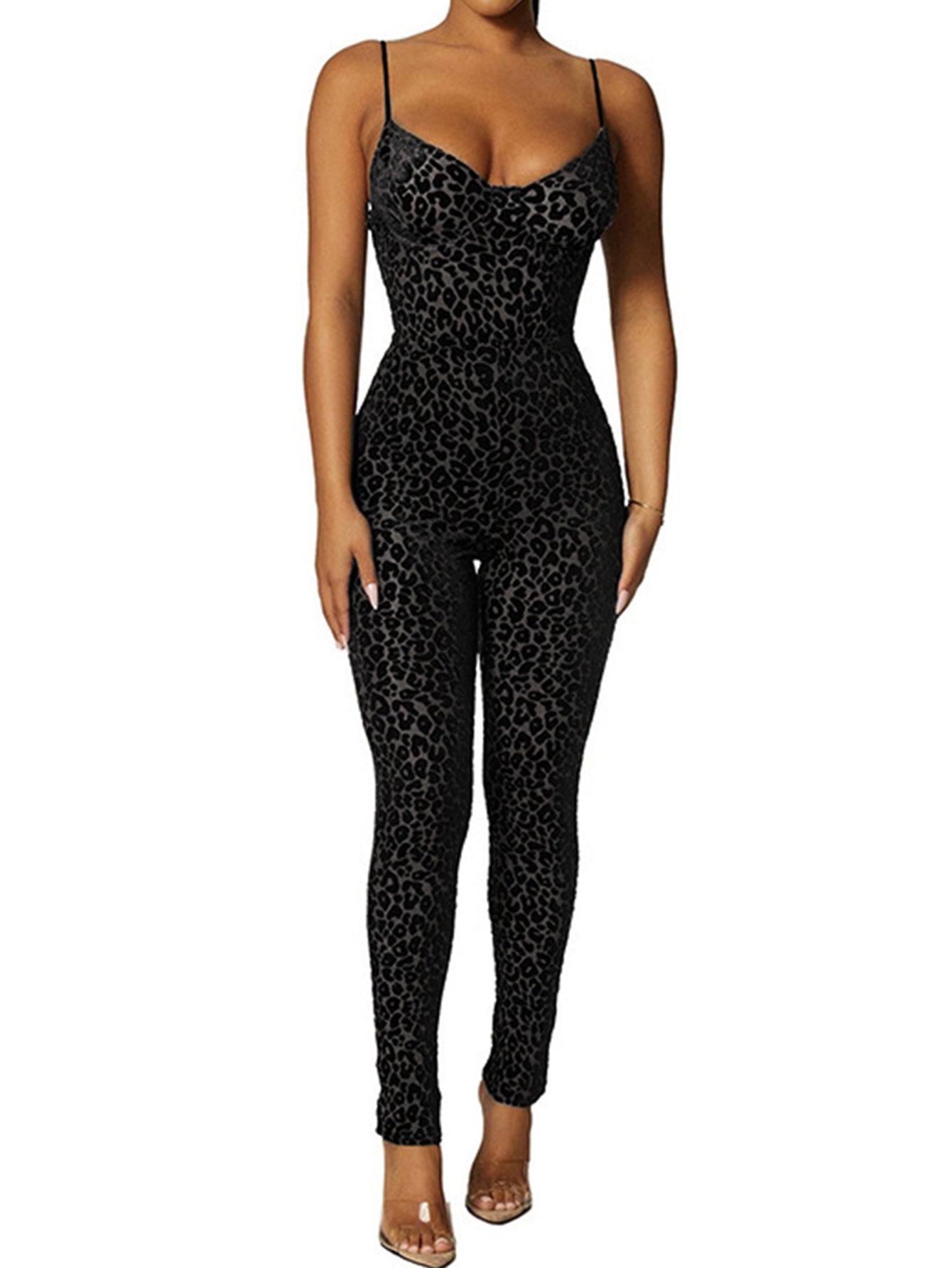 Sexy suspenders see-through mesh jumpsuits Sai Feel