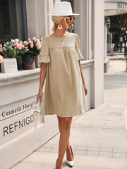 Shirred Bust Ruffles Dress Without Belt Sai Feel