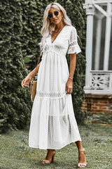 Short Sleeve Lace Maxi Dress Sai Feel