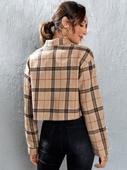 Short plaid drop shirt Sai Feel