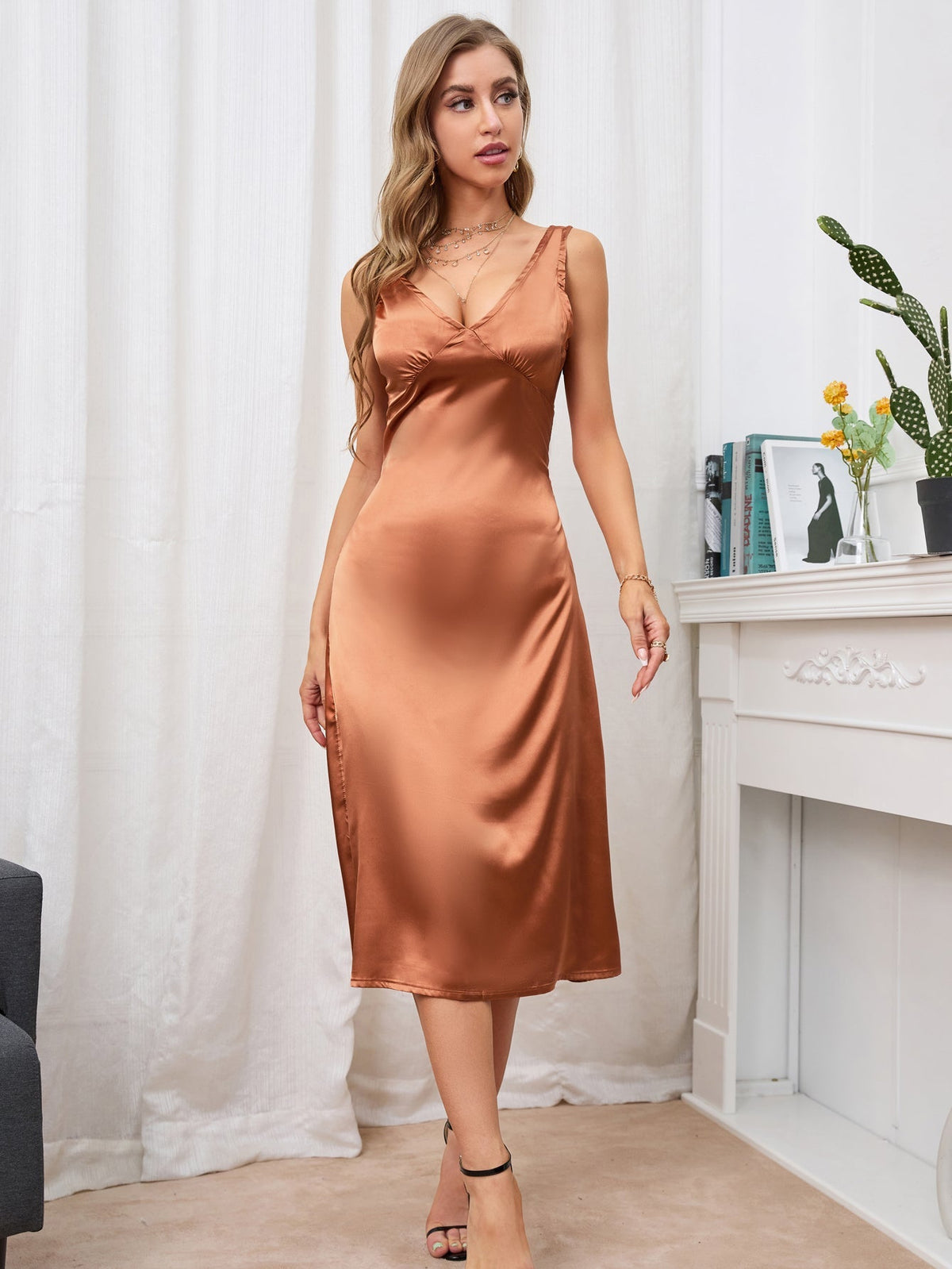 Silky Satin Cami Dress Sai Feel