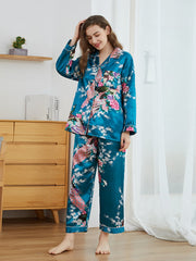 Silky peacock suit sweet home pajamas set Sai Feel