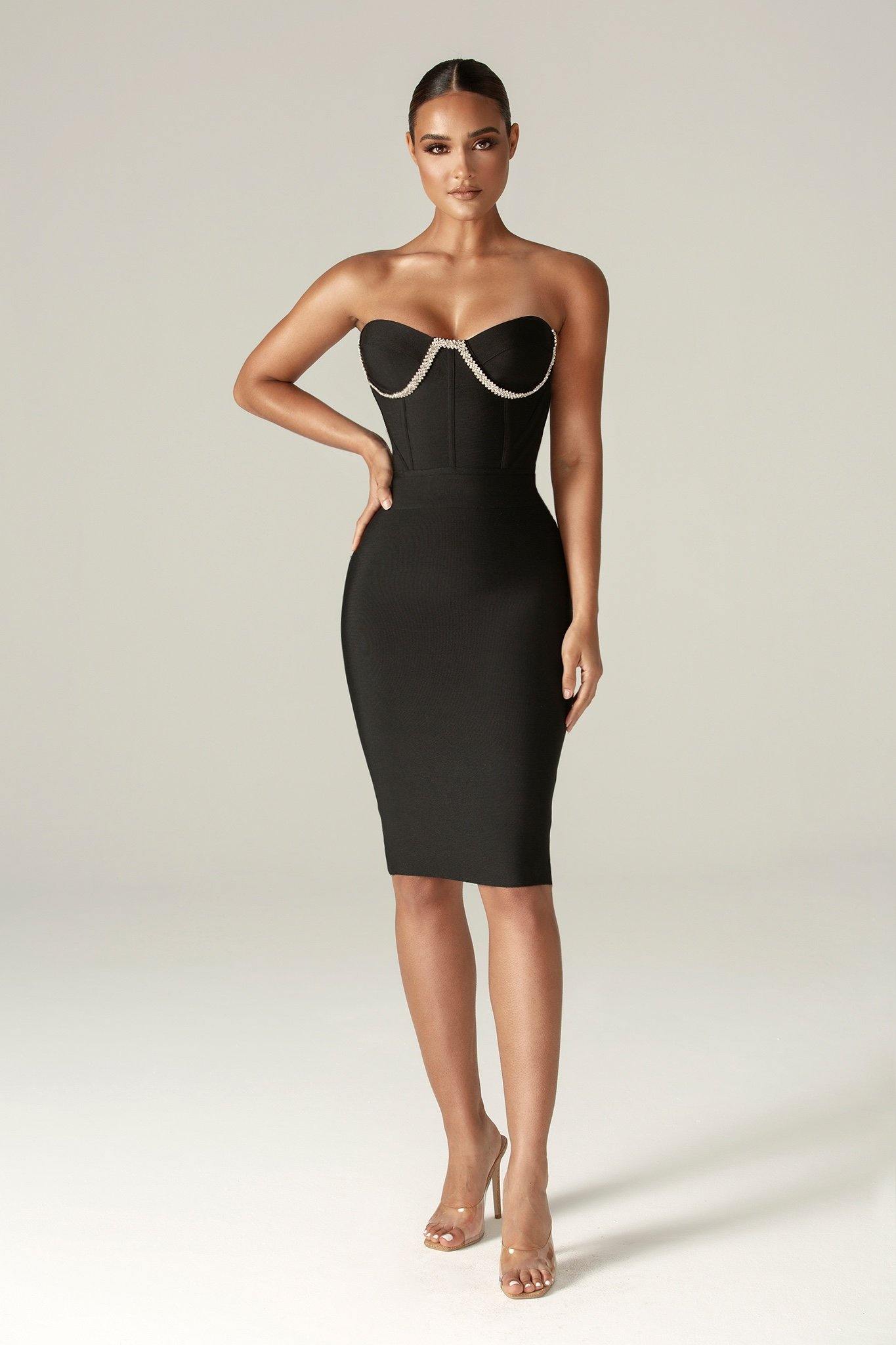 Silvia Bodycon dress (Black) Sai Feel
