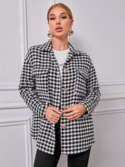 Single Breasted Houndstooth Coat Sai Feel