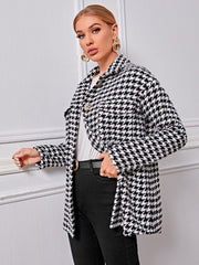 Single Breasted Houndstooth Coat Sai Feel