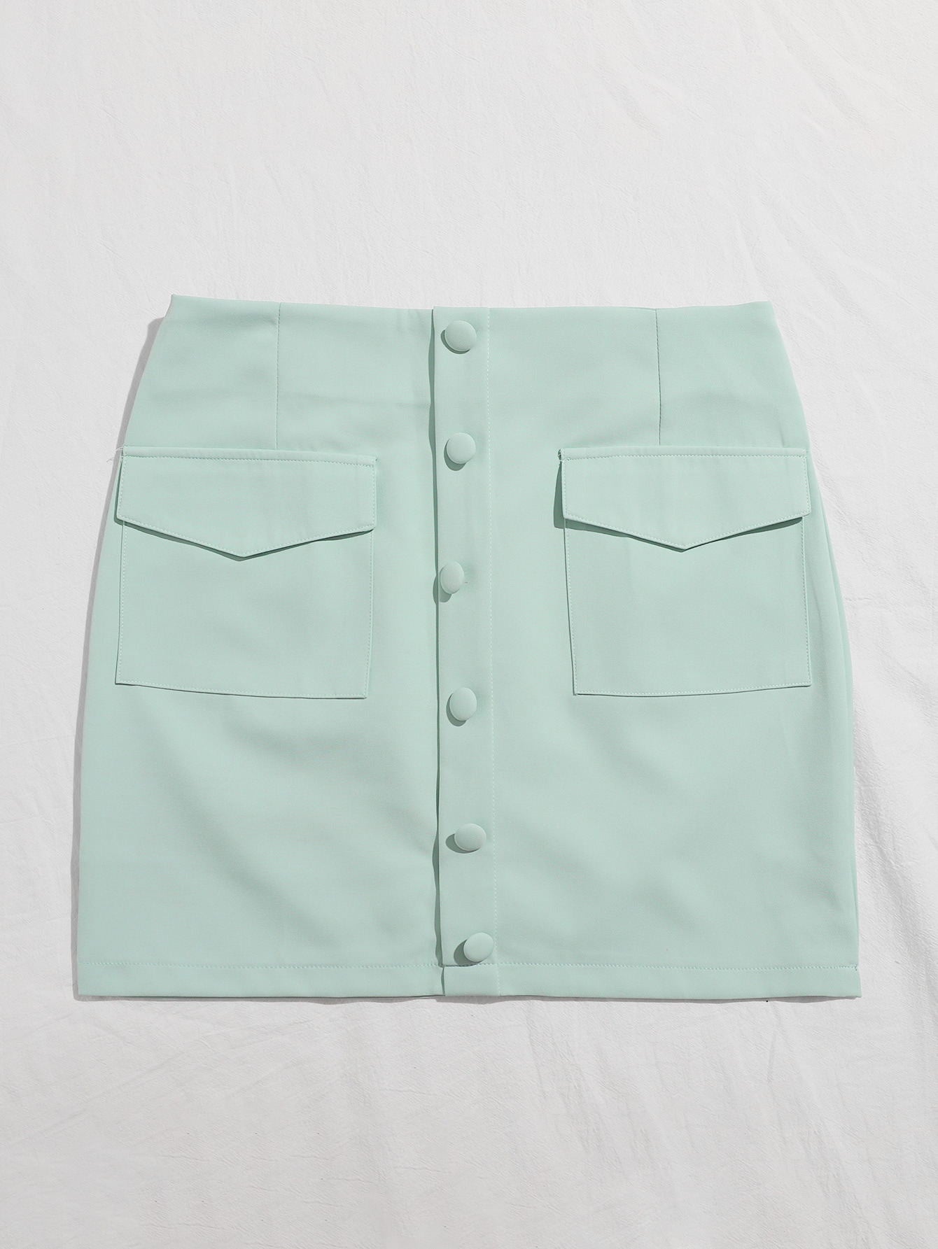 Single Breasted Pocket Front Skirt Sai Feel