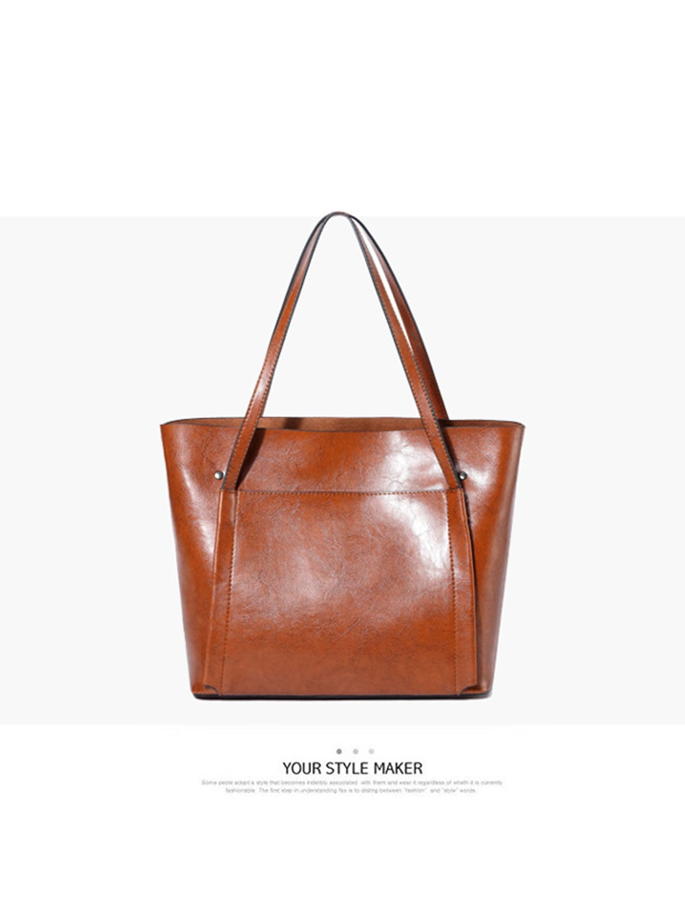 Single shoulder messenger bag simple oil wax leather portable ladies tote bag Sai Feel