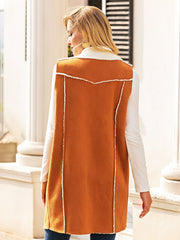 Sleeveless Simple Large Lapel Jacket Fashion Stitching Vest Sai Feel