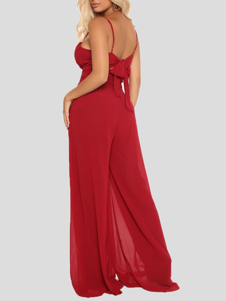 Sling Bare Back Wide-Leg Jumpsuit Sai Feel