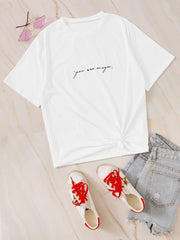 Slogan Graphic Tee Sai Feel