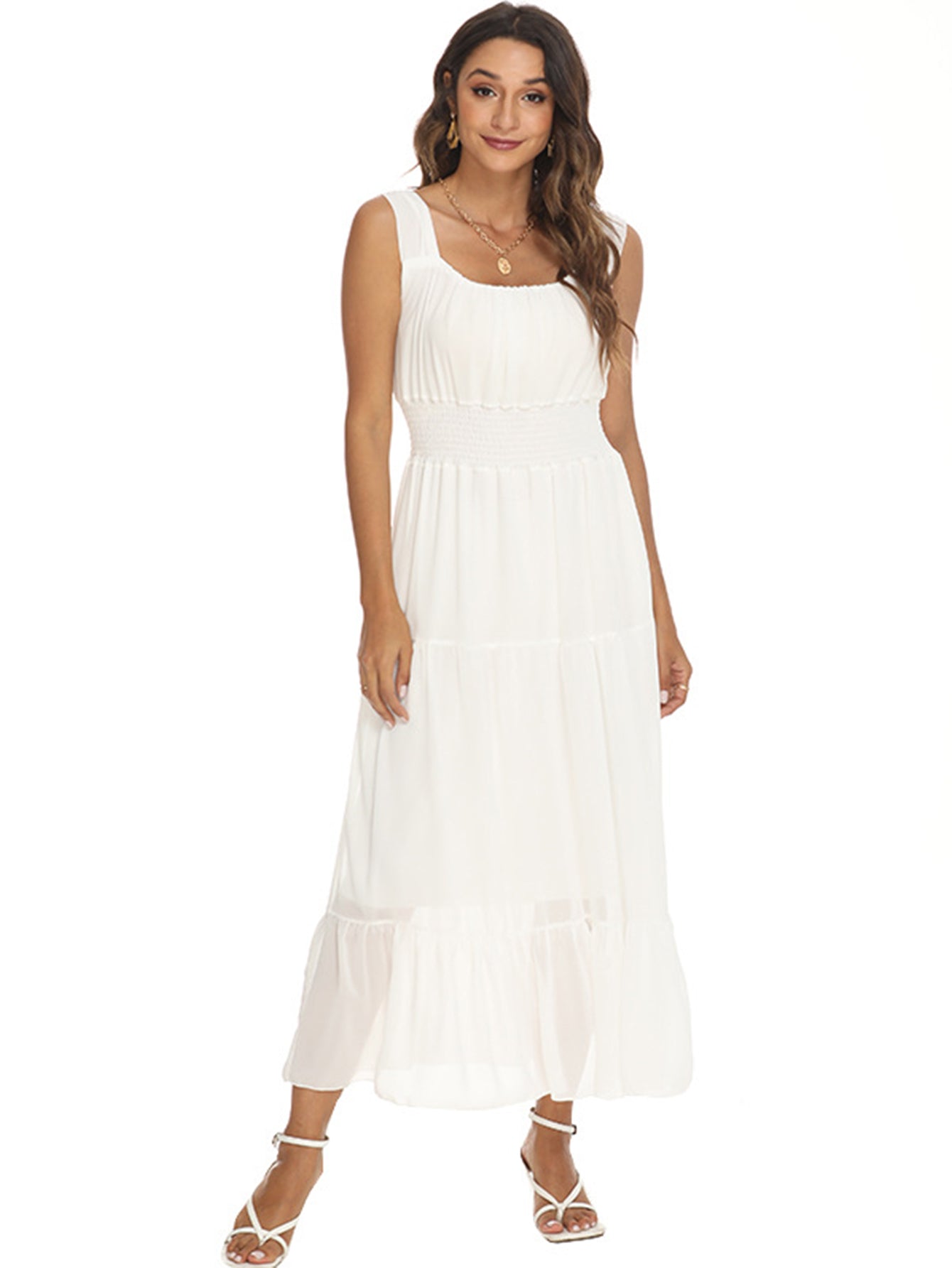 Smocked Waist Maxi Dress Sai Feel